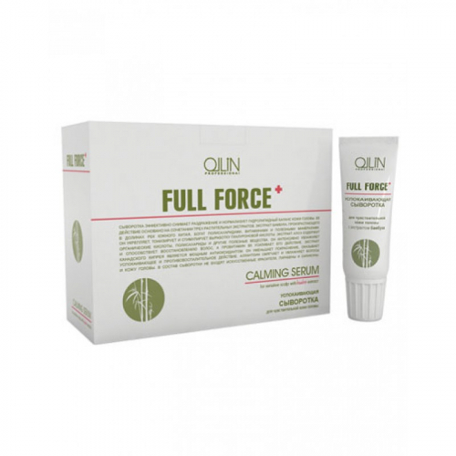OLLIN FULL FORCE Успокаивающая сыворотка для чувствительной кожи головы с экстрактом бамбука, 10х15 мл