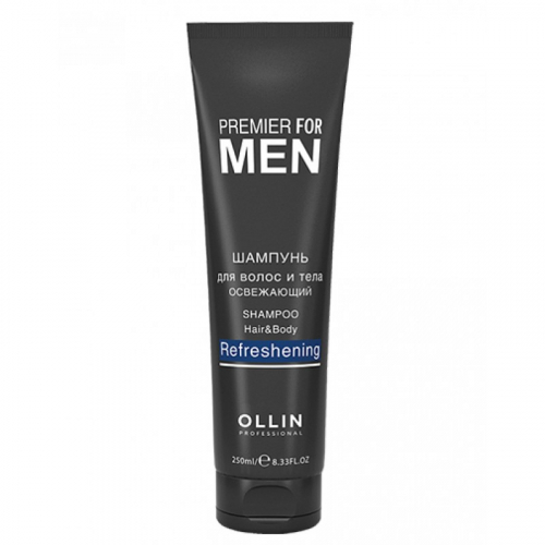OLLIN PREMIER FOR MEN Шампунь для волос и тела освежающий, 250 мл