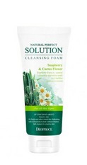 DEOPROCE NATURAL PERFECT SOLUTION CLEANSING FOAM SOAP BERRY & CACTUS FLOWER Пенка для умывания с экстрактом цветков кактуса и мыльным орехом 170г