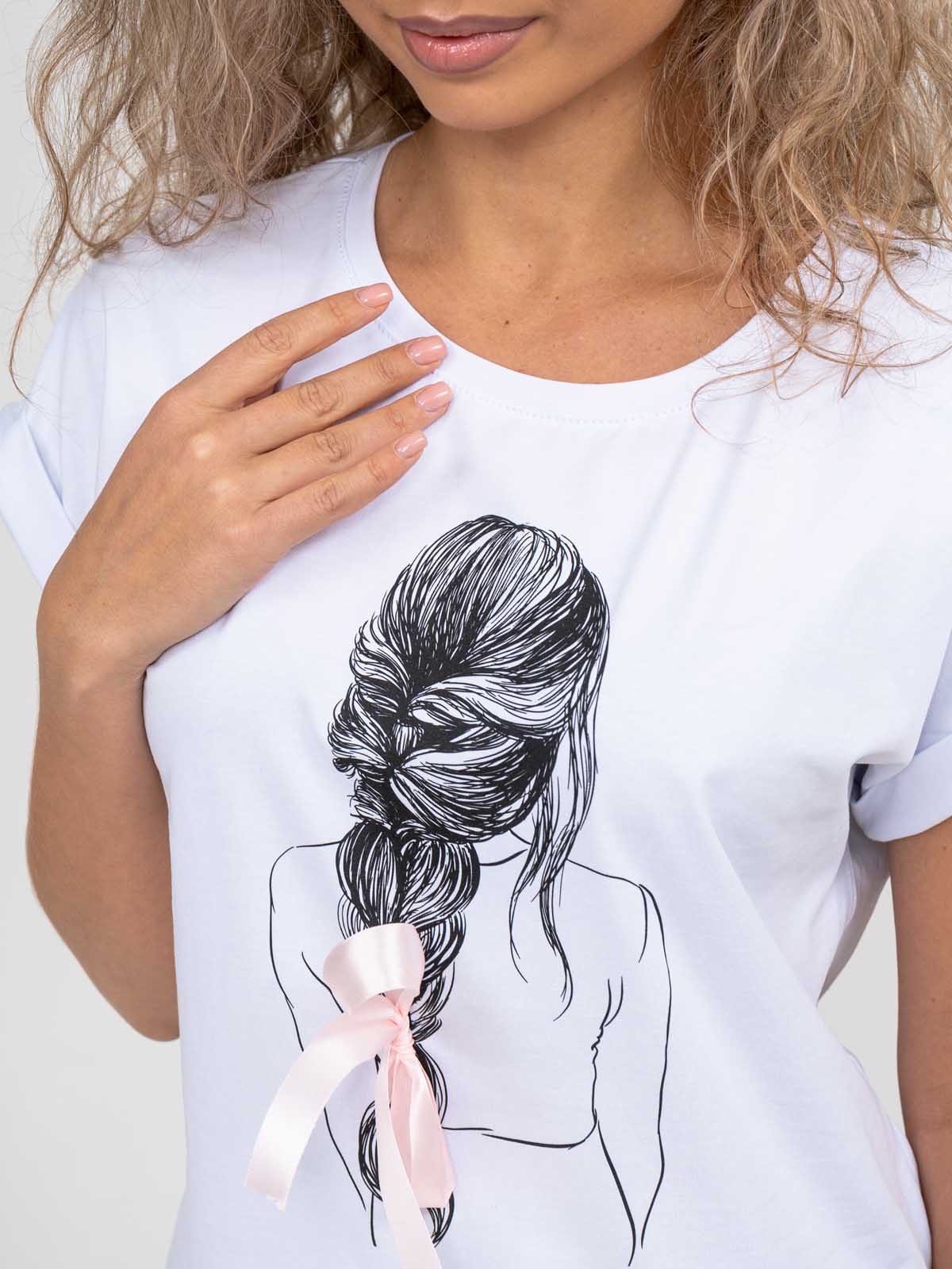 Футболка жен. ТПС-1265 белый-розовый