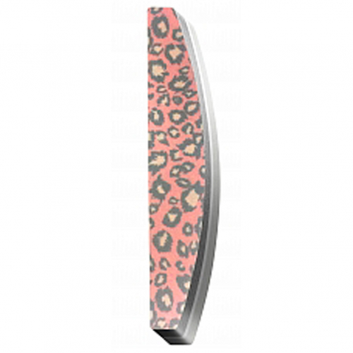 RuNail, Пилка-баф полукруглая, рисунок: Леопард розовый, 100/180