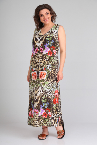   2000р. Платье-сарафан 048 леопард