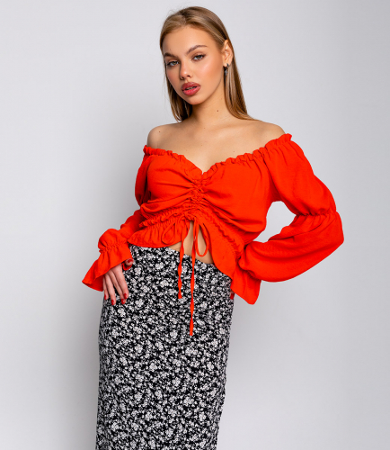 Блузка #БШ1802, оранжевый