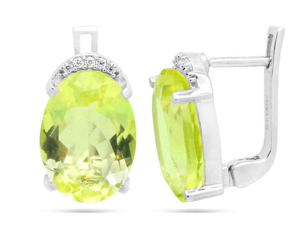 Серьги из серебра лимонный топаз, Силвэйн