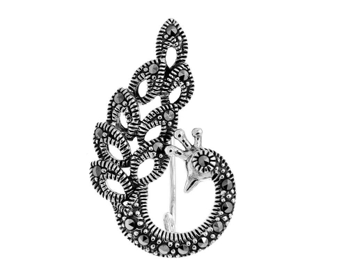 Брошь из серебра марказит, SL-AGA1674