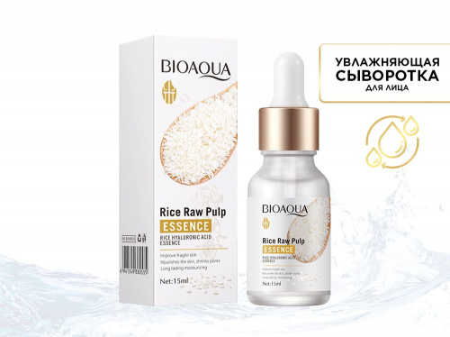 Сыворотка для лица с экстрактом риса и гиалуроном Bioaqua Rice Raw Pulp Essence, 15 ml