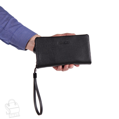 Клатч мужской кожаный 118H black Heanbag