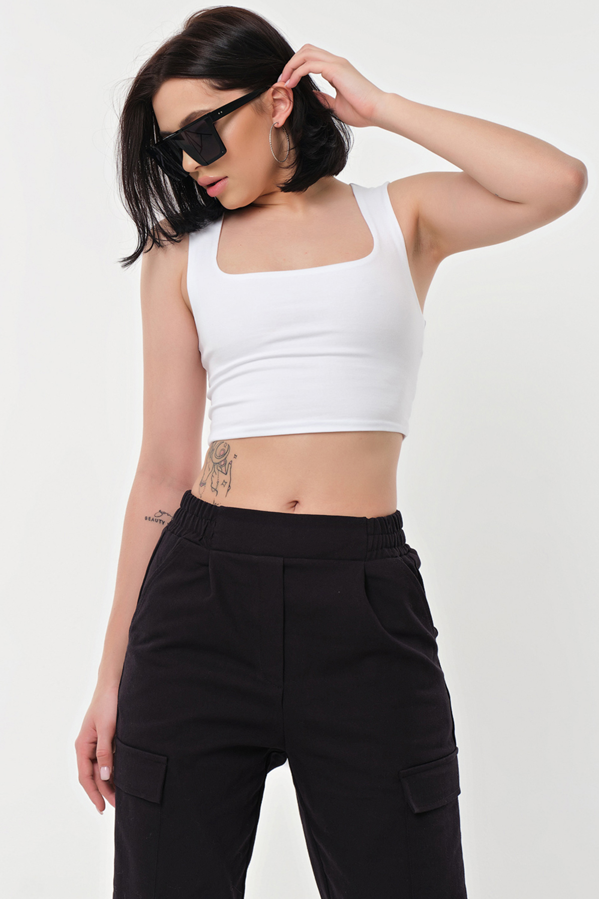 ст. цена1175руб.! Топ хлопковый из трикотажа белый