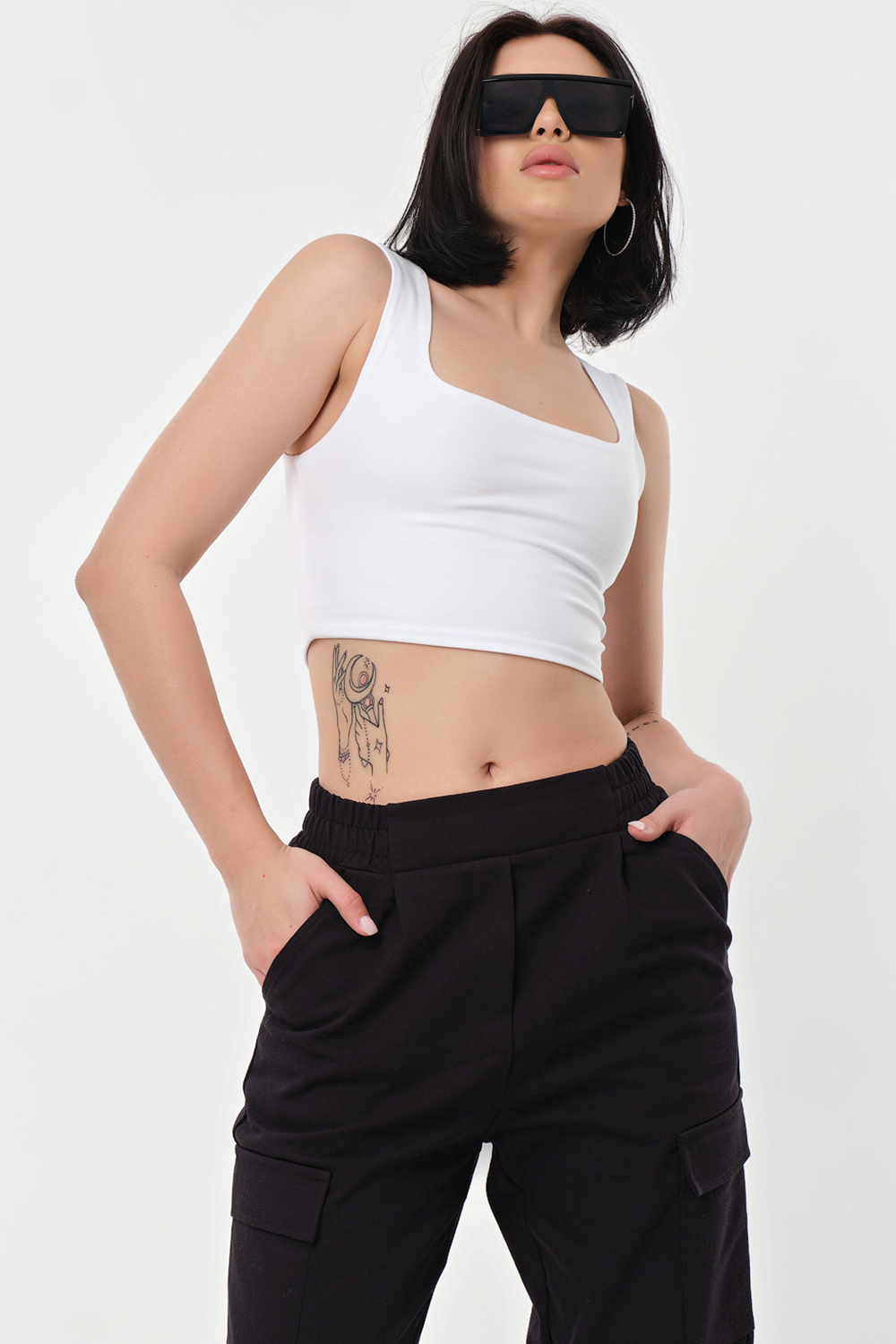 ст. цена1175руб.! Топ хлопковый из трикотажа белый