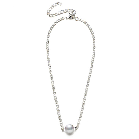 Колье Жемчуг одиночный Цвет серебро Арт. К-32