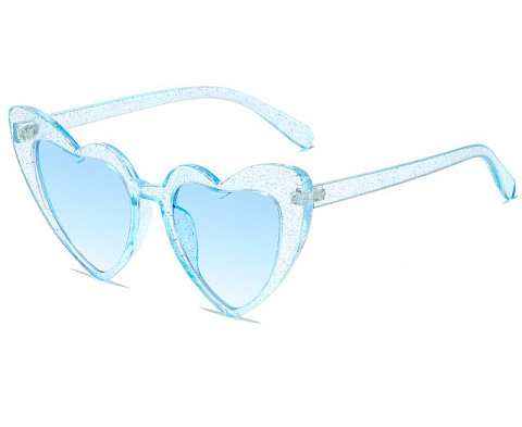 Очки с цветными линзами Оправа голубая с блестками Арт. О-102