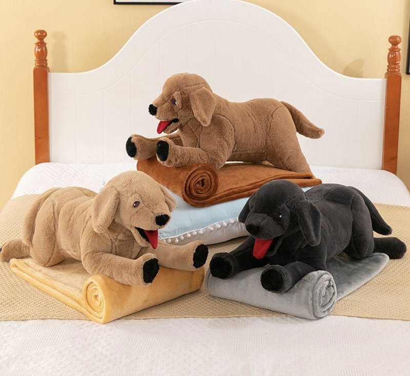 Игрушка с пледом 9527 - 61 ДРУЖОК - черный р-р 130х160