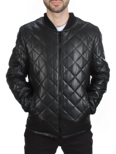 161 BLACK Куртка из эко-кожи мужская (50 гр. синтепон) размер 52 идет на 50 российский