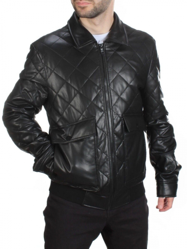 156 BLACK Куртка из эко-кожи мужская (50 гр. синтепон) размер 48 идет на 46 российский