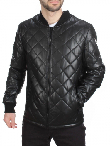 161 BLACK Куртка из эко-кожи мужская (50 гр. синтепон) размер 52 идет на 50 российский
