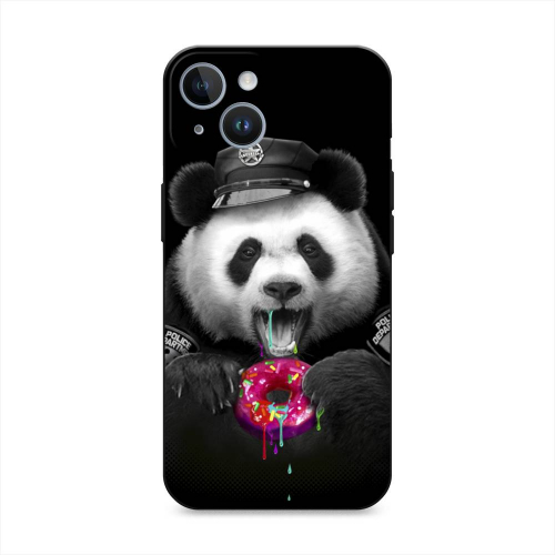 Матовый силиконовый чехол Панда police на iPhone 14
