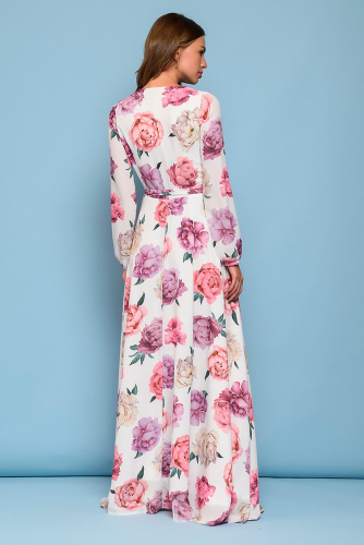 Платье 1001 DRESS #861034Белый (цветочный принт)