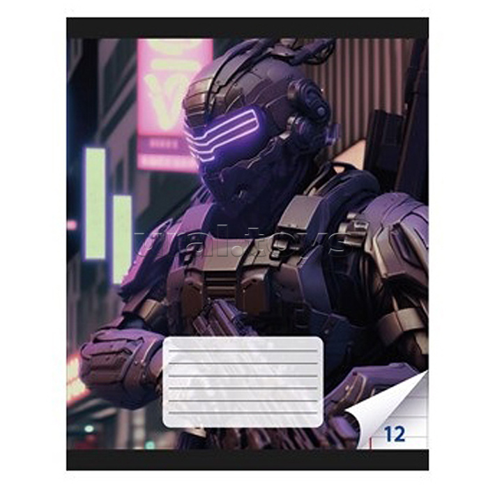 Тетрадь 12 л. линейка, с полями