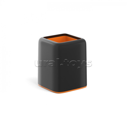 Подставка настольная пластиковая Forte, Accent, черная с оранжевой вставкой