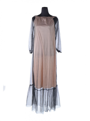 Платье Fashion 026, гипюр коричневый