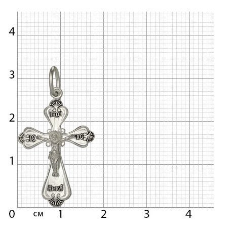 1-082-3 крест из серебра частично черненый штампованный