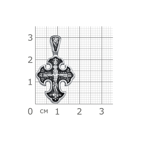 2-716-3 Крест из серебра частичное чернение литье