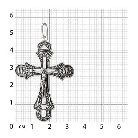 1-110-3 крест из серебра частично черненый штампованный
