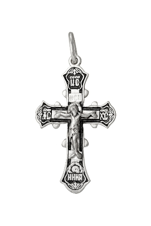 2-113-3 Крест из серебра частичное чернение литье