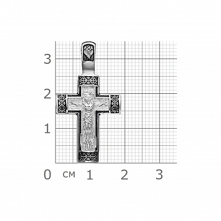 2-496-3 Крест из серебра частичное чернение литье