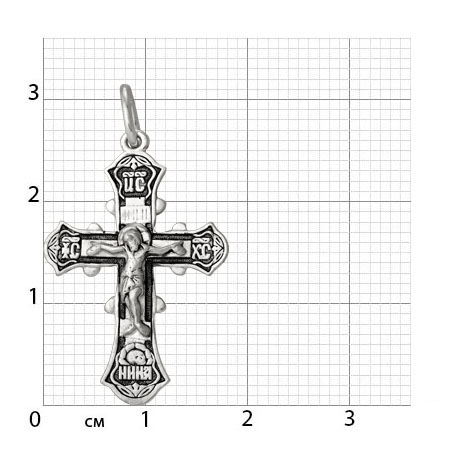2-113-3 Крест из серебра частичное чернение литье