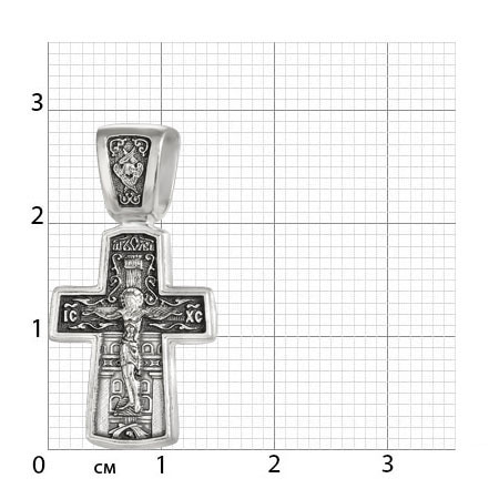 2-341-3 Крест (Свт.Николай) из серебра частичное чернение литье