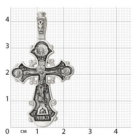 2-255-3 Крест (Свт.Николай) из серебра частичное чернение литье