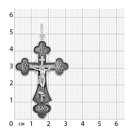 1-096-3 крест из серебра частично черненый штампованный