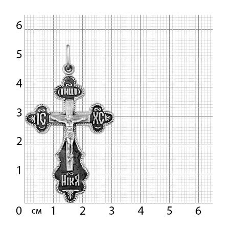 1-092-3 крест из серебра частично черненый штампованный