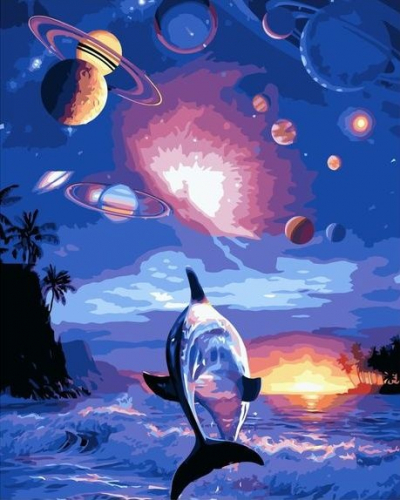 Картины по номерам Космический дельфин