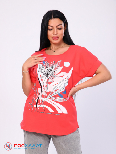  Женская футболка с принтом коралловый