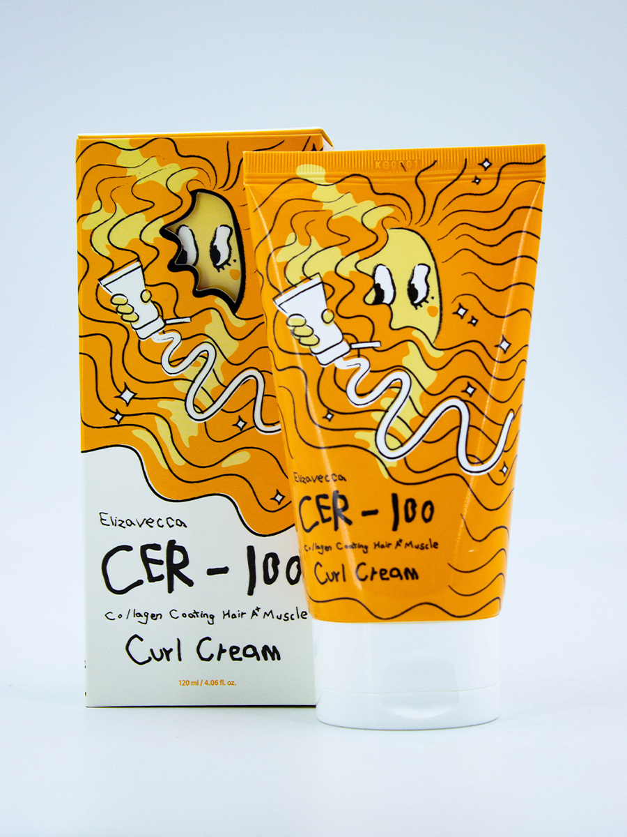 ELIZAVECCA - КРЕМ ДЛЯ ВЬЮЩИХСЯ ВОЛОС CER-100 COLLAGEN COATING HAIR A+ MUSCLE CURL CREAM, 120 МЛ.
