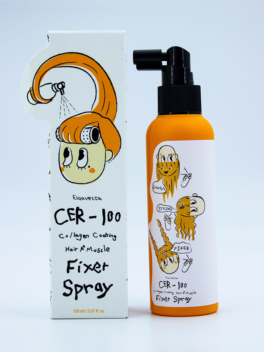 ELIZAVECCA - СПРЕЙ ДЛЯ ВОЛОС С КОЛЛАГЕНОМ НЕСМЫВАЕМЫЙ ФИКСИРУЮЩИЙ CER - 100 COLLAGEN COATING HAIR A+ MUSCLE FIXER SPRAY, 150 МЛ