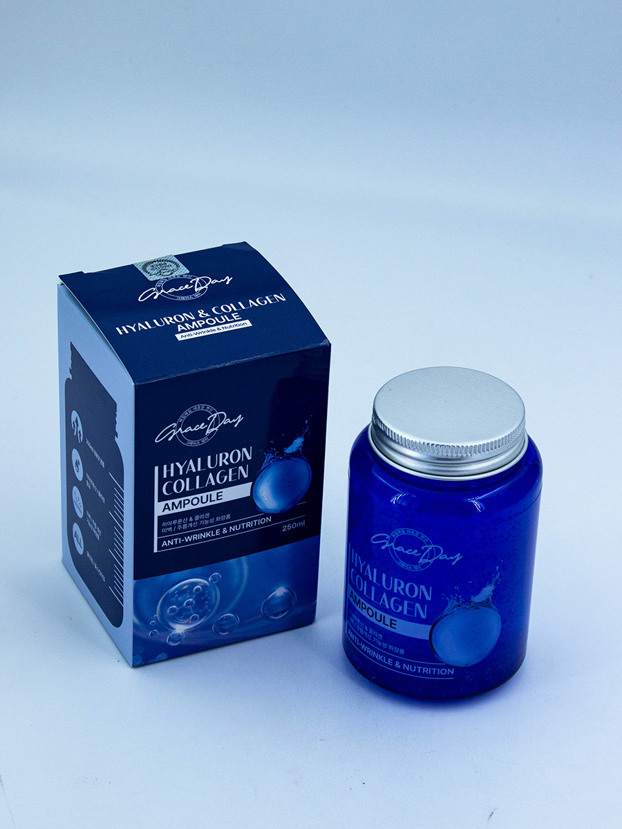 GRACE DAY - СЫВОРОТКА ДЛЯ ЛИЦА С ГИАЛУРОНОВОЙ КИСЛОТОЙ И КОЛЛАГЕНОМ HYALURONATE & COLLAGEN ALL IN ONE AMPOULE, 250 МЛ.