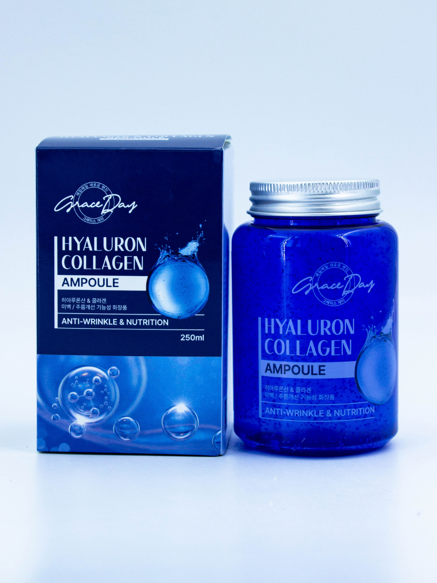 GRACE DAY - СЫВОРОТКА ДЛЯ ЛИЦА С ГИАЛУРОНОВОЙ КИСЛОТОЙ И КОЛЛАГЕНОМ HYALURONATE & COLLAGEN ALL IN ONE AMPOULE, 250 МЛ.