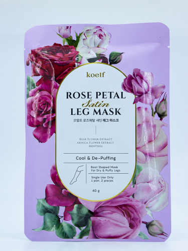 KOELF - МАСКА - ГОЛЬФЫ ДЛЯ НОГ С ЭКСТРАКТОМ РОЗЫ KOELF ROSE PETAL SATIN LEG MASK