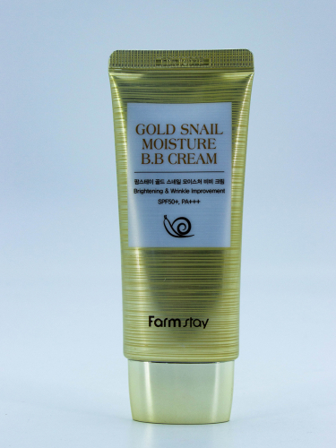 FARMSTAY - BB КРЕМ ДЛЯ ЛИЦА С МУЦИНОМ УЛИТКИ И ЗОЛОТОМ GOLD SNAIL MOISTURE B.B CREAM, 50 МЛ.