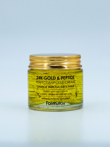 FARMSTAY - КРЕМ ДЛЯ ЛИЦА АМПУЛЬНЫЙ С КОЛОИДНЫМ ЗОЛОТОМ И ПЕПТИДАМИ 24K GOLD & PEPTIDE PERFECT AMPOULE CREAM, 80 ML