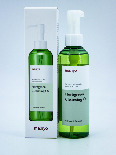 MANYO - МАСЛО ДЛЯ ЛИЦА С ТРАВЯНЫМИ ЭКСТРАКТАМИ HERB GREEN CLEANSING OIL, 200 МЛ.