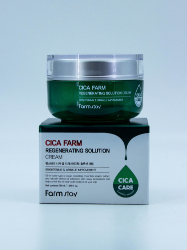 FARMSTAY - КРЕМ ДЛЯ ЛИЦА С ЭКСТРАКТОМ ЦЕНТЕЛЛЫ CICA FARM REGENERATING SOLUTION CREAM, 50 МЛ.