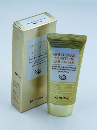 FARMSTAY - BB КРЕМ ДЛЯ ЛИЦА С МУЦИНОМ УЛИТКИ И ЗОЛОТОМ GOLD SNAIL MOISTURE B.B CREAM, 50 МЛ.