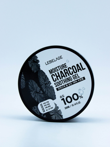 LEBELAGE - ГЕЛЬ ДЛЯ ТЕЛА МНОГОФУНКЦИОНАЛЬНЫЙ С ДРЕВЕСНЫМ УГЛЁМ MOISTURE CHARCOAL 100% SOOTHING GEL, 300 ML