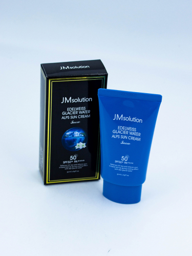 JMSOLUTION - СОЛНЦЕЗАЩИТНЫЙ КРЕМ ДЛЯ ЛИЦА И ТЕЛА ОХЛАЖДАЮЩИЙ EDELWEISS GLACIER WATER ALPS MOIST SUN CREAM SNOW SPF 50+ PA++++, 50 МЛ