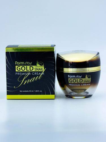 FARMSTAY - КРЕМ ДЛЯ ЛИЦА С ЗОЛОТОМ И МУЦИНОМ УЛИТКИ GOLD SNAIL PREMIUM CREAM, 50 ML