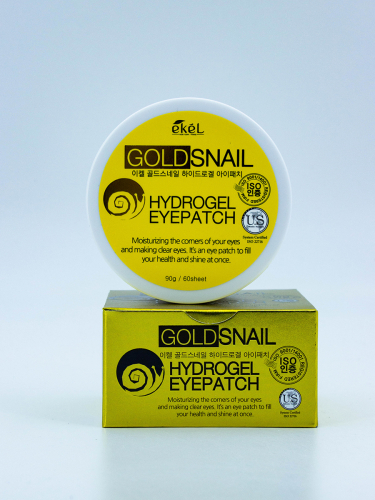 EKEL - ПАТЧИ ГИДРОГЕЛЕВЫЕ ДЛЯ ГЛАЗ С МУЦИНОМ УЛИТКИ И КОЛЛОИДНЫМ ЗОЛОТОМ GOLD SNAIL HYDROGEL EYEPATCH, 60 ШТ.